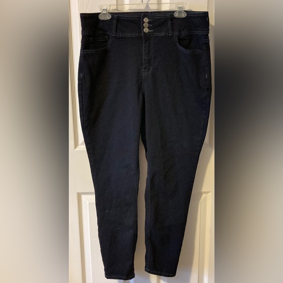 Copperflash Denim - Copperflash Dark Wash High Rise Ankle Skinny‎ Jeans in Stretch Cotton